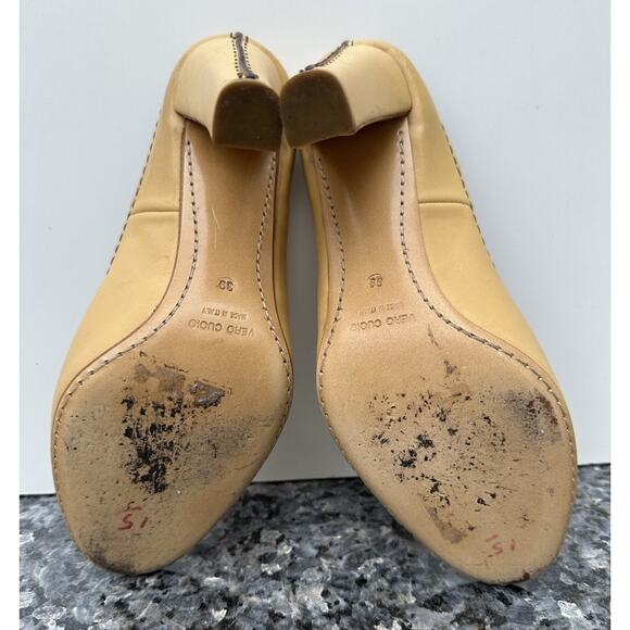 GIUSEPPE ZANOTTI Beige Patent Leather Open Toe Heel Pump Sz 39 - Picture 8 of 12